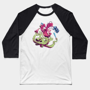 Octopus vs Gorilla Fight Baseball T-Shirt